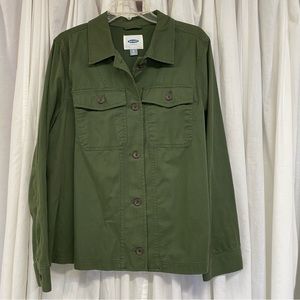 NWT Old Navy green button down shirt jacket. Size XL